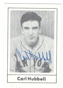 Autographed CARL HUBBELL New York Giants 1978 Grand Slam Card