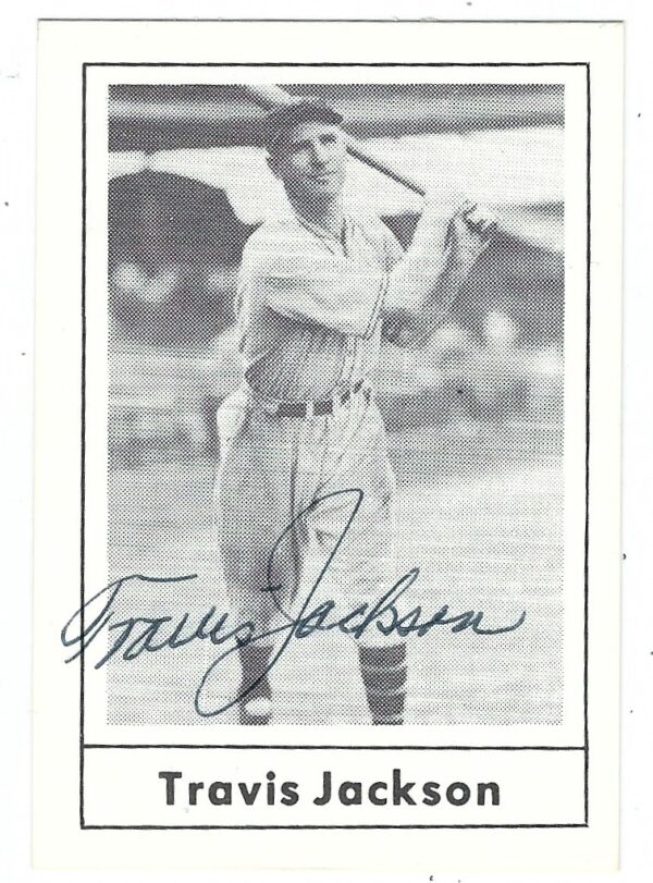 Autographed TRAVIS JACKSON New York Giants 1978 Grand Slam Card
