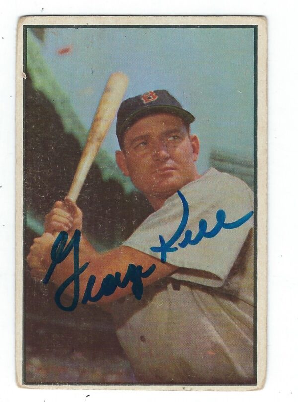 Autographed GEORGE KELL Boston Red Sox 1953 Bowman Card