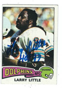 Autographed LARRY LITTLE Miami Dolphins 1975 Topps Card #499