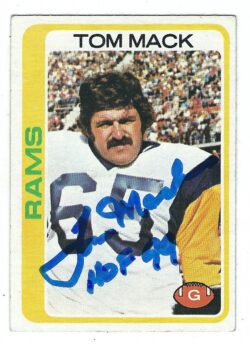 Autographed 1978 Topps Tom Mack Los Angeles  Rams card #80