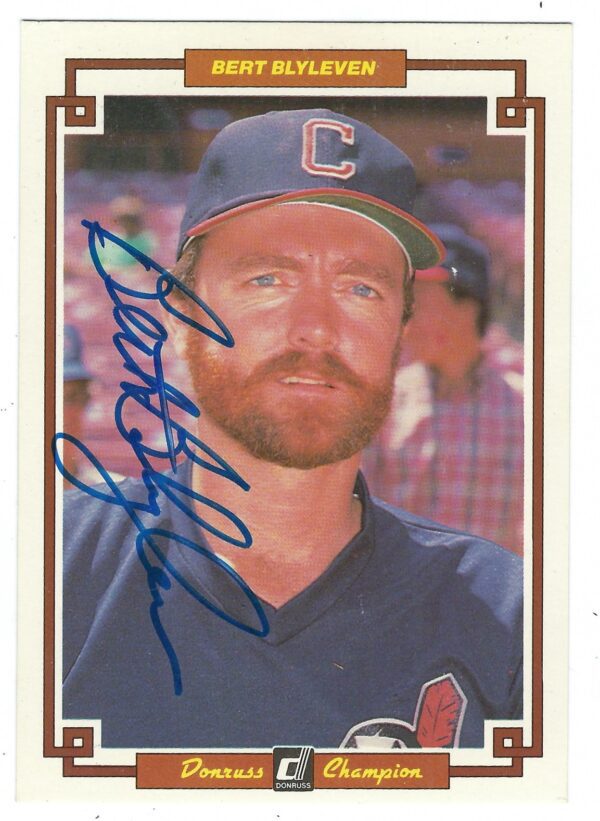 Autographed BERT BLYLEVEN Cleveland Indians 1984 DONRUSS Champion Card #42