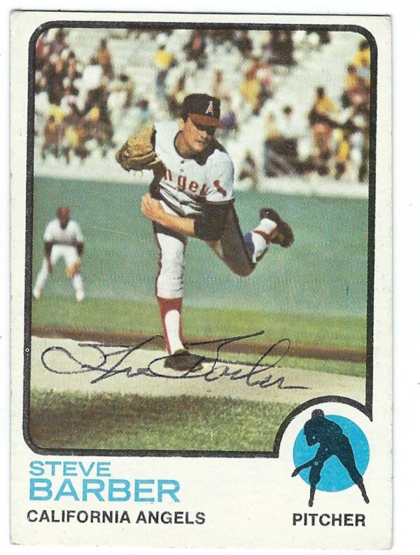 Autographed STEVE BARBER 1973 Topps Card
