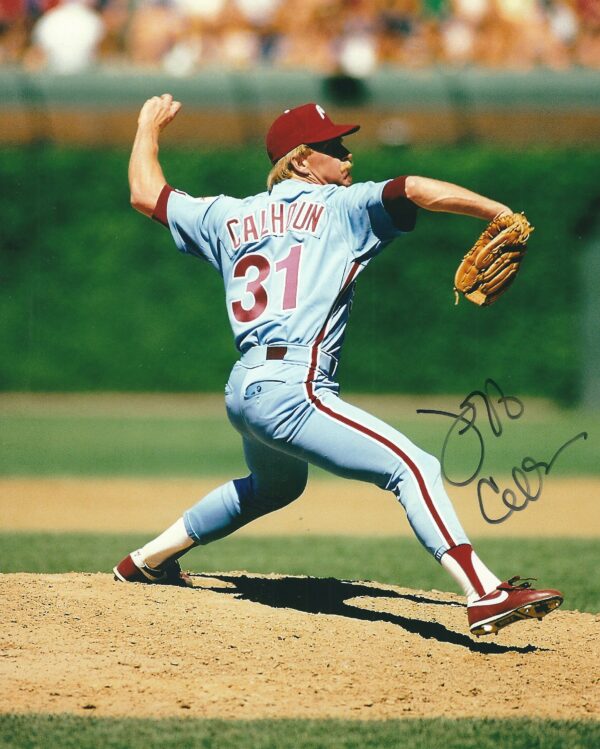 AUTOGRAPHED JEFF CALHOUN 8x10 Philadelphia Phillies Photo