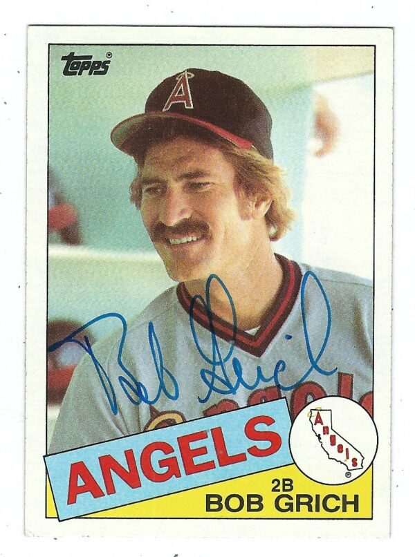 Autographed BOB GRICH 1985 Topps Card