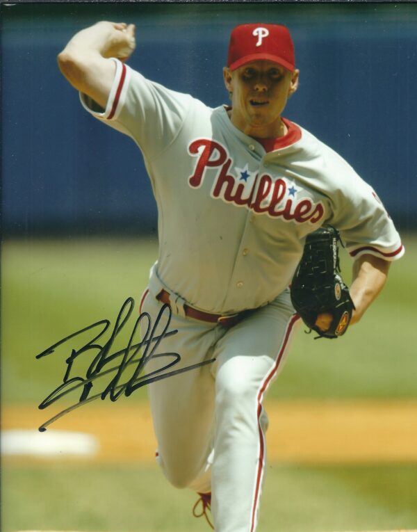 AUTOGRAPHED BRANDON DUCKWORTH 8x10 Philadelphia Phillies Photo