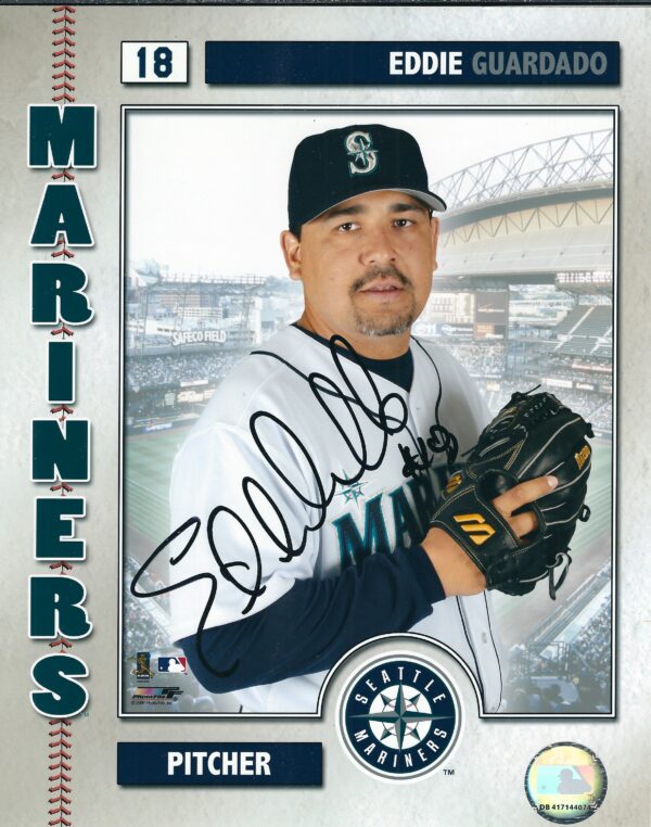 AUTOGRAPHED EDDIE GUARDADO 8X10 Seattle Mariners Photo