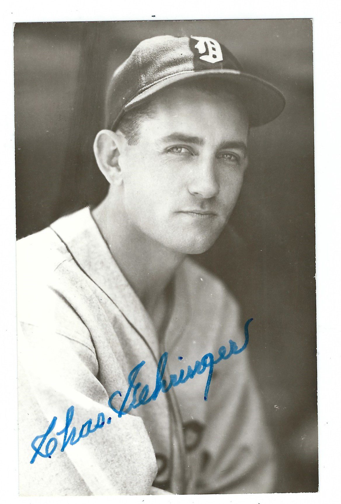 Autographed CHARLIE GEHRINGER Detroit Tigers BxW Rowe Post Card