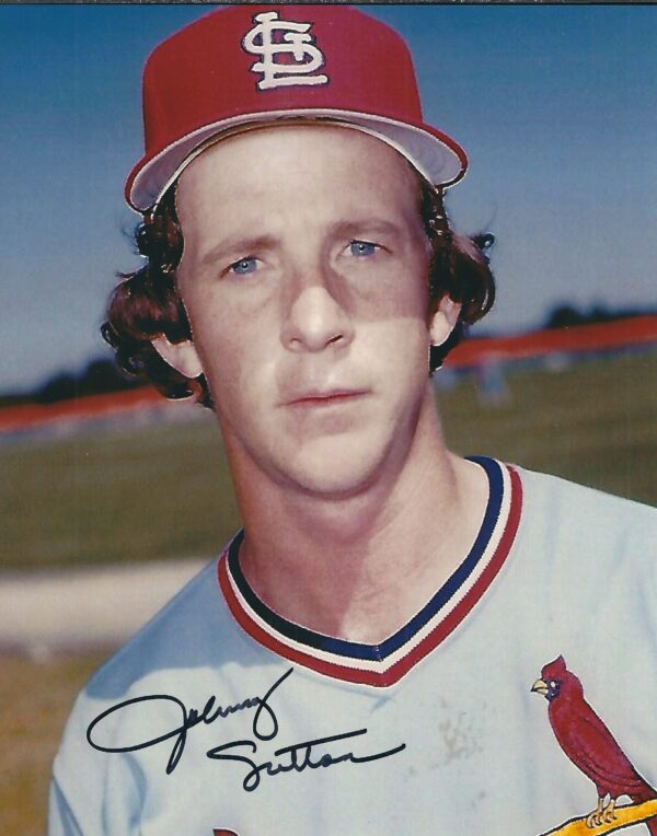 AUTOGRAPHED JOHNNY SUTTON 8X10 St. Louis Cardinals photo