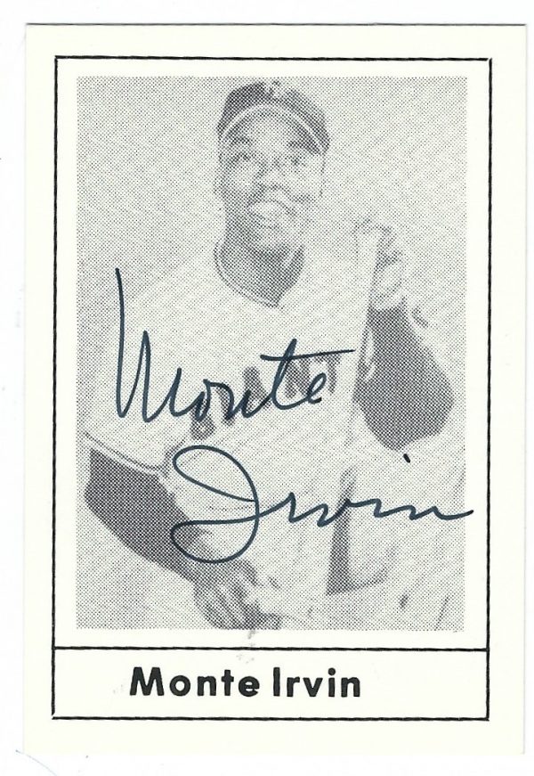 Autographed MONTE IRVIN New York Giants 1978 Grand Slam Card