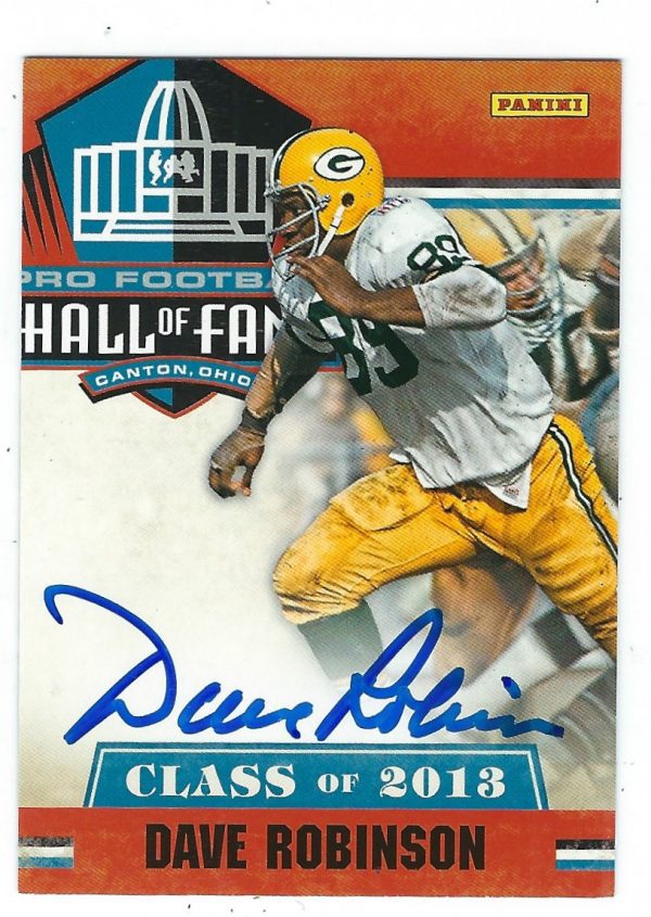 Autographed Dave Robinson Green Bay Packers 2013 Panini Card