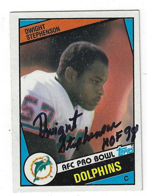 Autographed 1984 Topps Dwight Stephenson Rookie card #129