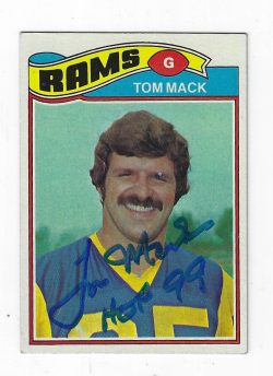 Autographed 1977 Topps Tom Mack Los Angeles Rams card #265