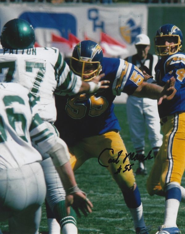 Autographed CARL MAUCK 8X10 San Diego Chargers Photo