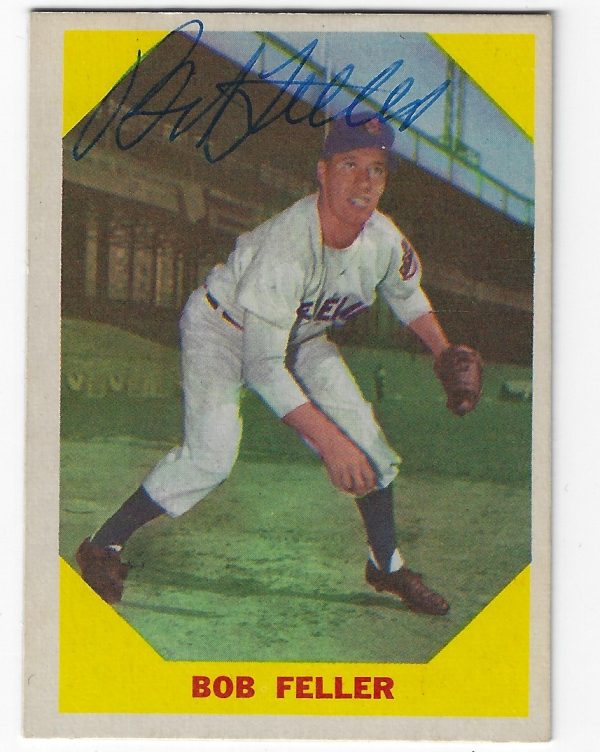 Autographed BOB FELLER Cleveland Indians 1960 Fleer Card