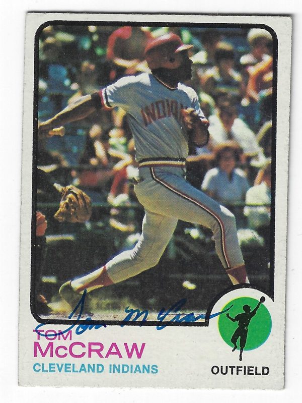 Autographed TOM MCCRAW 1973 Topps Card