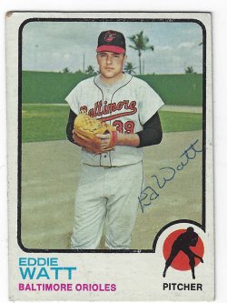 Autographed EDDIE WATT 1973 Topps Card