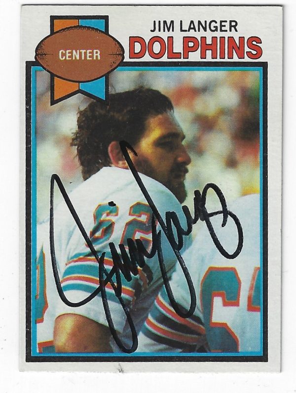 Autographed JIM LANGER Miami Dolphins 1979 Topps Card #425
