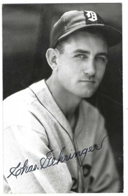 Autographed CHARLIE GEHRINGER Detroit Tigers BxW Rowe Post Card