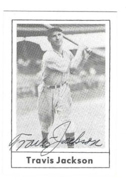 Autographed TRAVIS JACKSON New York Giants 1978 Grand Slam Card