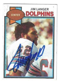 Autographed JIM LANGER Miami Dolphins 1979 Topps Card #425