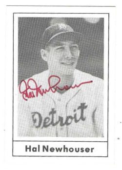 Autographed HAL NEWHOUSER Detroit Tigers 1978 Grand Slam Card