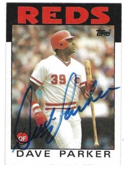 Autographed DAVE PARKER Cincinnati Reds 1986 Topps Card