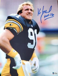 Autographed Kevin Greene Pittsburgh Steelers Football 11x14 Photo - Beckett COA