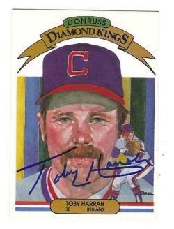 Autographed TOBY HARRAH Cleveland Indians 1983 Donruss Diamond King