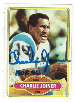 CHARLIE JOINER  Autographed 1980 Topps Card