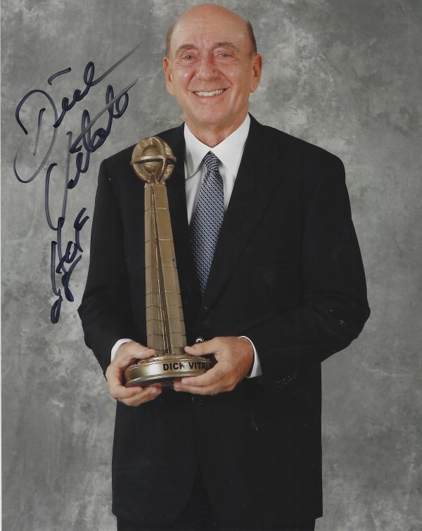 Autographed DICK VITALE 8X10 Basketball Hall of Fame photo