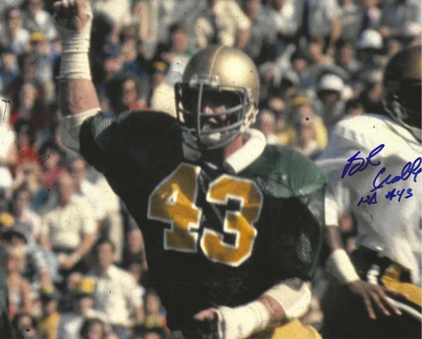 Autographed BOB CRABLE 8x10 University of Notre Dame Photo