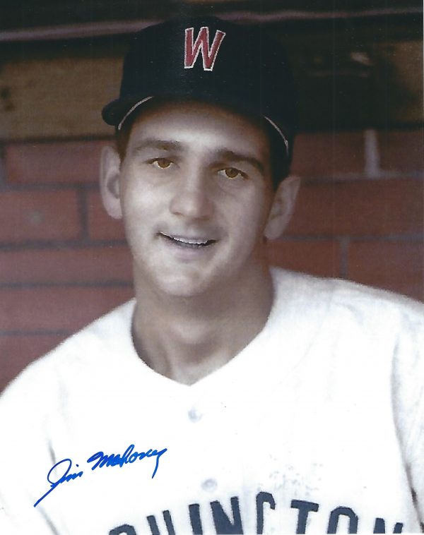 AUTOGRAPHED JIM MAHONEY 8X10 Washington Senators Photo