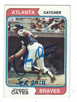 Autographed JOHNNY OATES 1974 Topps Card