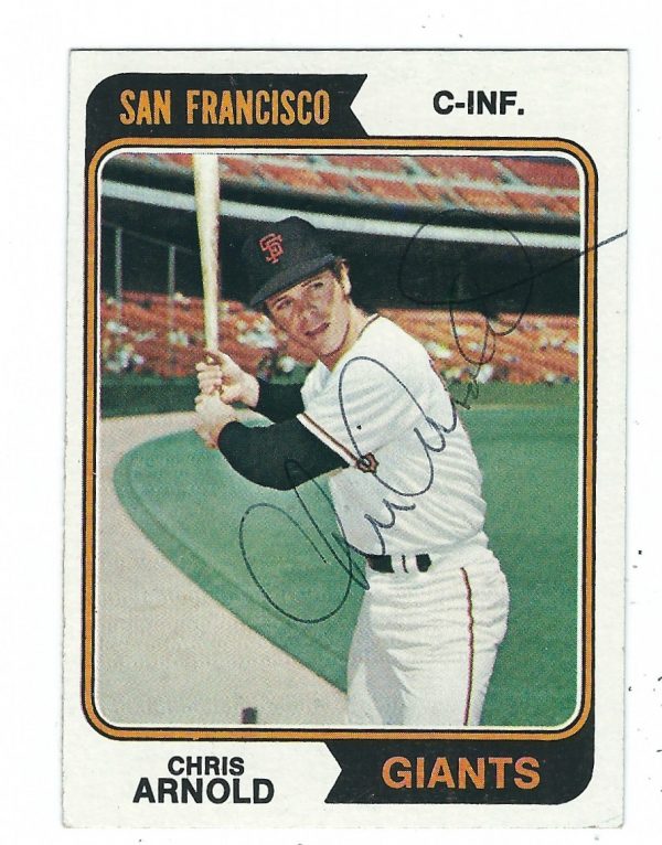 Autographed CHRIS ARNOLD 1974 Topps Card