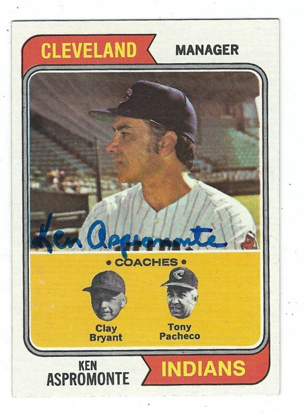 Autographed KEN ASPROMONTE 1974 Topps Card