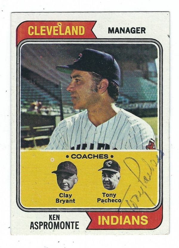 Autographed TONY PACHECO 1974 Topps Card