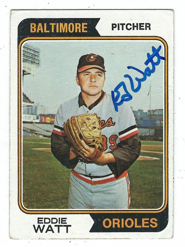 Autographed EDDIE WATT 1974 Topps Card