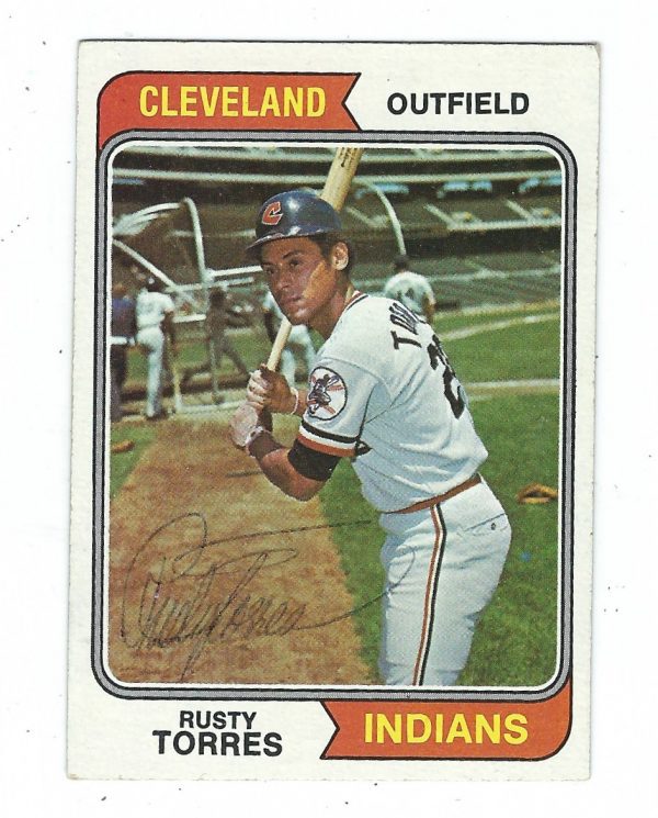 Autographed RUSTY TORRES 1974 Topps Card