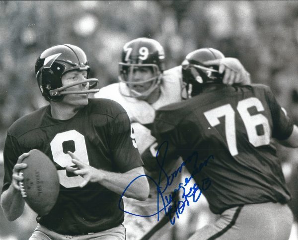 Autographed SONNY JURGENSEN 8X10 Washington Redskins Photo