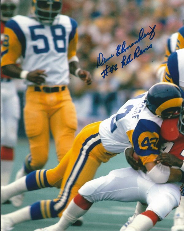 AUTOGRAPHED DAVE ELMENDORF 8X10 Los Angeles Rams Photo