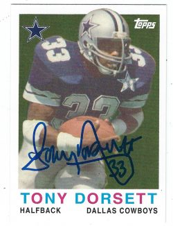 Autographed TONY DORSETT Dallas Cowboys 2008 TBTC Topps Card