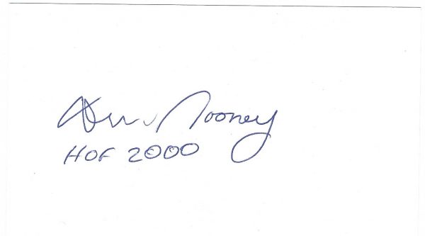 Autographed DAN ROONEY 3X5  Index Card
