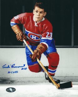 Autographed ANDRE PRONOVOST "4 Cups" 8X10 Montreal Canadiens Photo