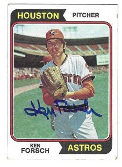 Autographed KEN FORSCH Houston Astros 1974 Topps Card