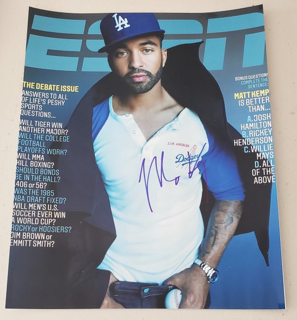 Autographed MATT KEMP 11X14 Los Angeles Dodgers photo