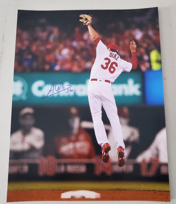 Autographed ALEDMYS DIAZ 11x14 St. Louis Cardinals Photo