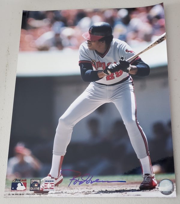 Autographed HOF'R ROD CAREW 11x14 California Angels Photo