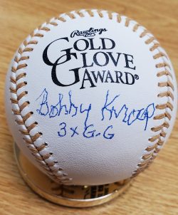 Autographed BOBBY KNOOP Official Gold Glove Major League Baseball