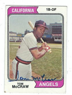 Autographed TOM MCCRAW 1974 Topps Card